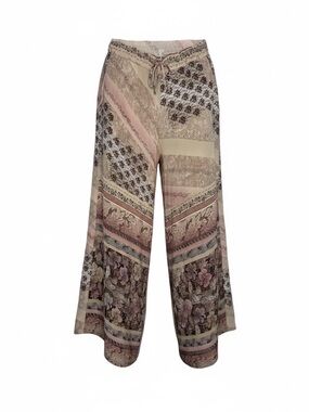 Sun Child The Banksy Silk Boho Wide-Leg Palazzo Pants